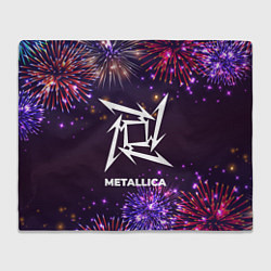 Плед флисовый Праздничный Metallica, цвет: 3D-велсофт