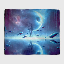 Плед Луна и рыбы - нейроарт фантазия