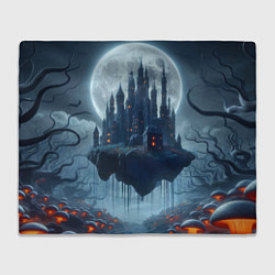 Плед Замок Дракулы и неоновые грибы - нейроарт фантазия