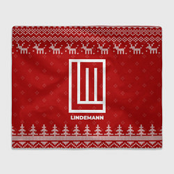 Плед флисовый Новогодний Lindemann с оленями, цвет: 3D-велсофт