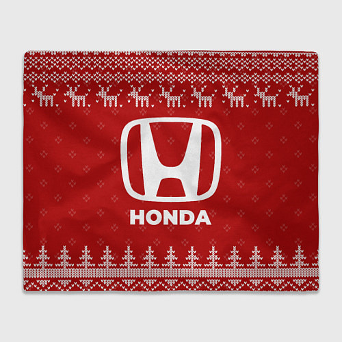Плед Новогодний Honda с оленями / 3D-Велсофт – фото 1