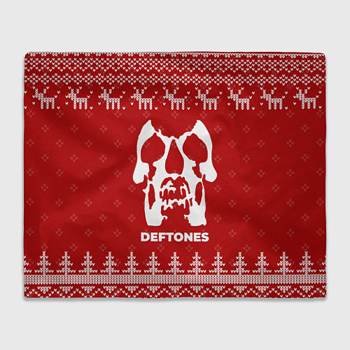 Плед Новогодний Deftones с оленями / 3D-Велсофт – фото 1