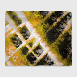 Плед Жёлтая сеть на чёрном фоне