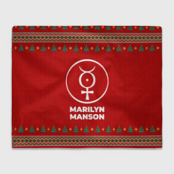 Плед флисовый Marilyn Manson new year, цвет: 3D-велсофт