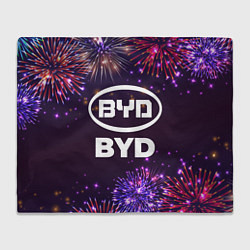 Плед флисовый Праздничный BYD, цвет: 3D-велсофт