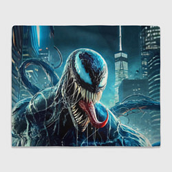 Плед флисовый Venom in metropolis - ai art neon fantasy, цвет: 3D-велсофт