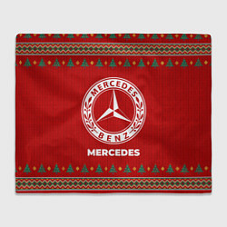 Плед флисовый Mercedes new year, цвет: 3D-велсофт
