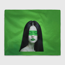 Плед Pop art девушка на зеленом фоне