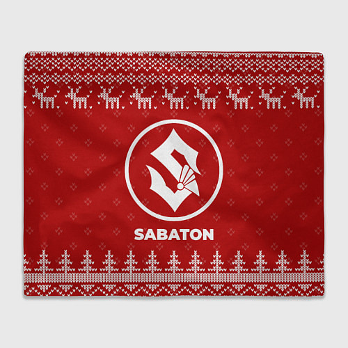 Плед Новогодний Sabaton с оленями / 3D-Велсофт – фото 1