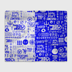 Плед флисовый Twenty one pilots лого, цвет: 3D-велсофт