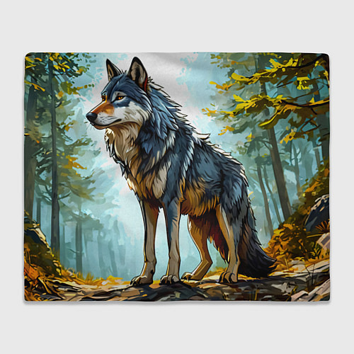 Плед Серый волк в лесу / 3D-Велсофт – фото 1