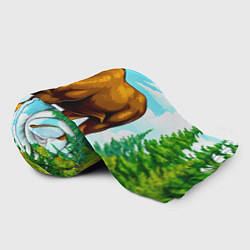 Плед флисовый Лось в лесу, цвет: 3D-велсофт — фото 2