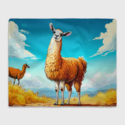 Плед Лама в прериях / 3D-Велсофт – фото 1