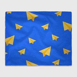 Плед флисовый Желтый самолетик, цвет: 3D-велсофт