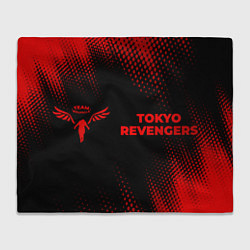 Плед флисовый Tokyo Revengers - red gradient по-горизонтали, цвет: 3D-велсофт