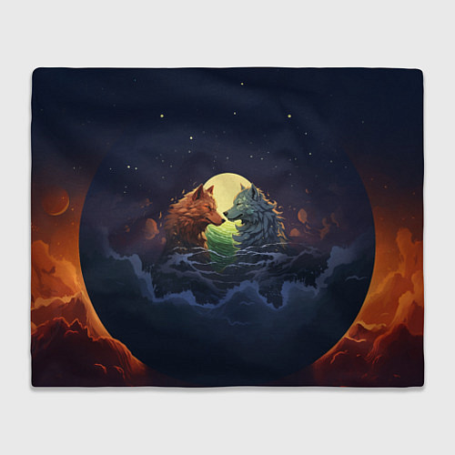 Плед Влюбленные волки под луной / 3D-Велсофт – фото 1