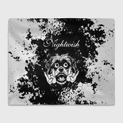 Плед флисовый Nightwish рок пес, цвет: 3D-велсофт