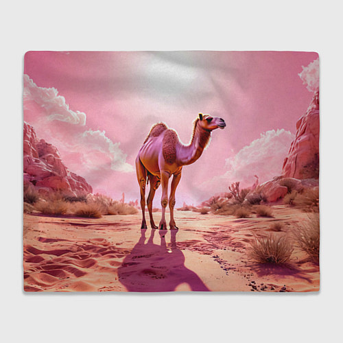 Плед Верблюд в розовой пустыне / 3D-Велсофт – фото 1