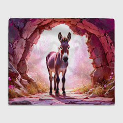 Плед Осел в розовом свете