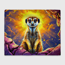 Плед флисовый Сурикат в яркиз лучах солнца, цвет: 3D-велсофт