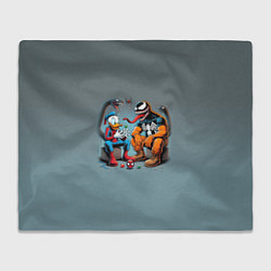 Плед флисовый Two dudes - Venom and Spider-Duck, цвет: 3D-велсофт