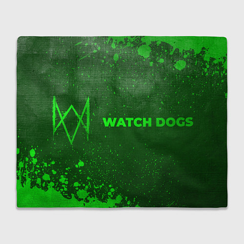 Плед Watch Dogs - green gradient по-горизонтали / 3D-Велсофт – фото 1