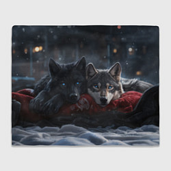 Плед флисовый Love wolfs, цвет: 3D-велсофт