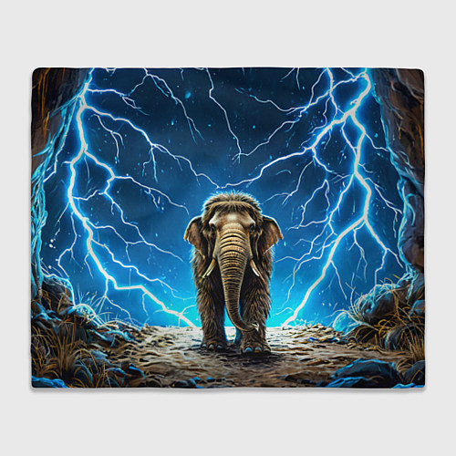 Плед Мамонт и разряды молний / 3D-Велсофт – фото 1