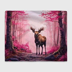 Плед Лось в розовом лесу