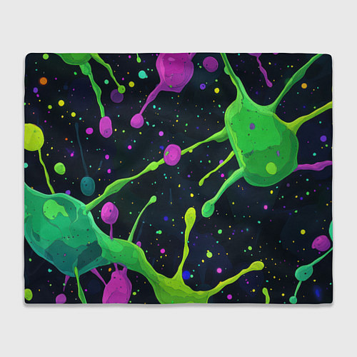 Плед Разноцветные кляксы / 3D-Велсофт – фото 1