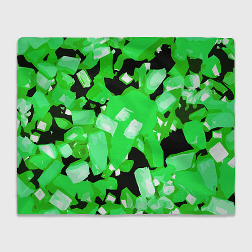 Плед Green and white abstraction on a black background / 3D-Велсофт – фото 1