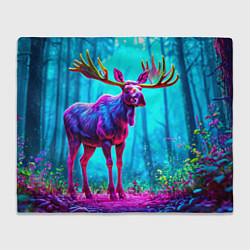 Плед Лось в сереневом свете