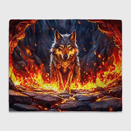 Плед Волк в огненной пещере / 3D-Велсофт – фото 1