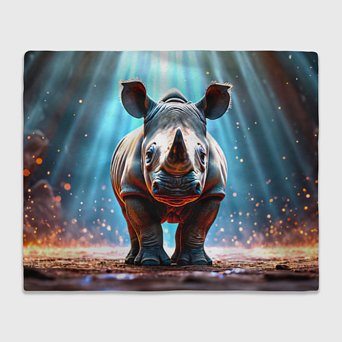 Плед Носорог в лучах / 3D-Велсофт – фото 1