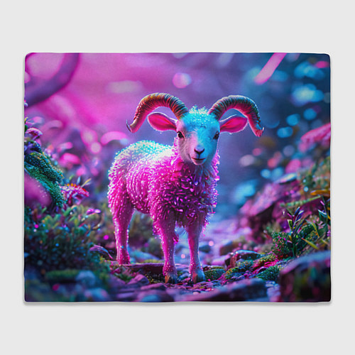 Плед Козлик в розовом / 3D-Велсофт – фото 1