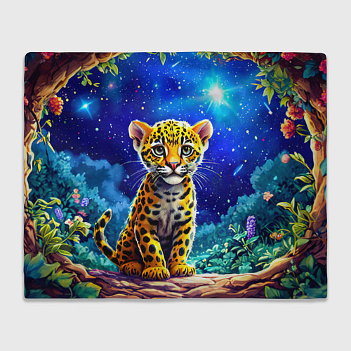 Плед Ягуар в звездную ночь / 3D-Велсофт – фото 1