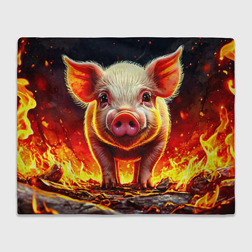 Плед Свинка в огне / 3D-Велсофт – фото 1