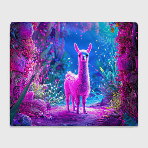 Плед Лама в розовом / 3D-Велсофт – фото 1