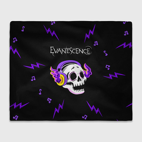 Плед Evanescence неоновый череп / 3D-Велсофт – фото 1