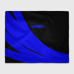 Плед флисовый Sport чёрно-синий двуцветный, цвет: 3D-велсофт