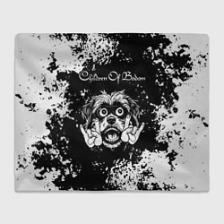 Плед флисовый Children of Bodom рок пес, цвет: 3D-велсофт