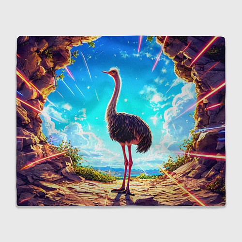 Плед Страус в пещере / 3D-Велсофт – фото 1