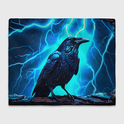 Плед Ворон и молния / 3D-Велсофт – фото 1