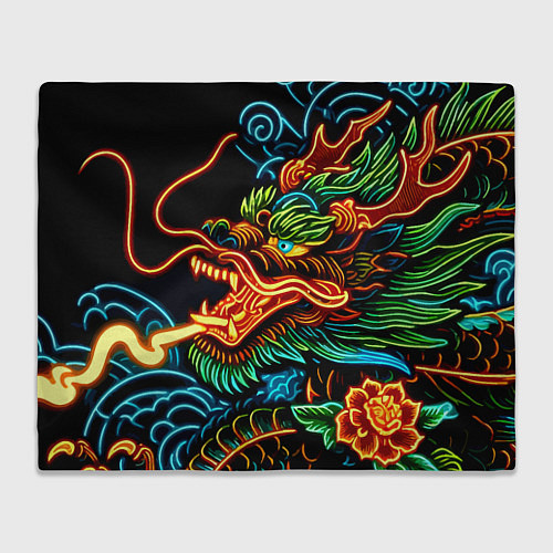 Плед Japanese neon dragon - irezumi / 3D-Велсофт – фото 1