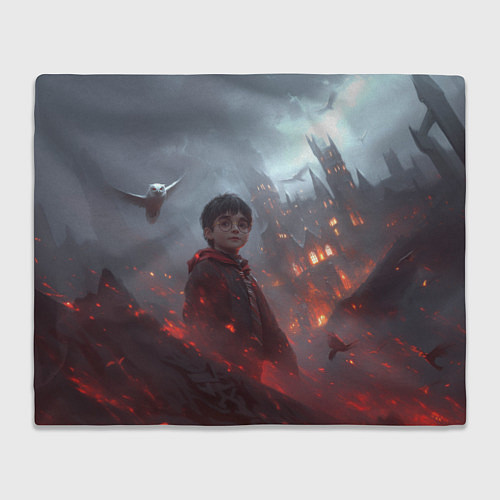 Плед Гарри Поттер горящий замок / 3D-Велсофт – фото 1