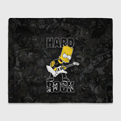 Плед флисовый Hard Rock барт симпсон, цвет: 3D-велсофт