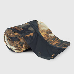 Плед флисовый Бэтмен и разрушенный город, цвет: 3D-велсофт — фото 2