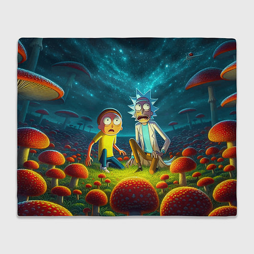 Плед Rick and Morty on the fly agaric planet / 3D-Велсофт – фото 1