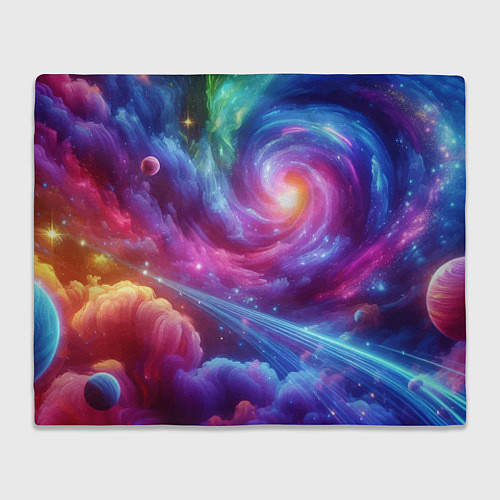 Плед Neon space fantasy / 3D-Велсофт – фото 1