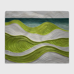 Плед флисовый Лаймовые волны, цвет: 3D-велсофт